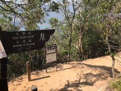 10B Shek O Peak Tai Tam Gap distance sign on the Dragons Back hike Hong Kong